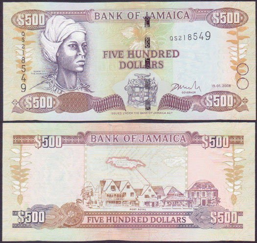 2008 Jamaica $500 (Unc)